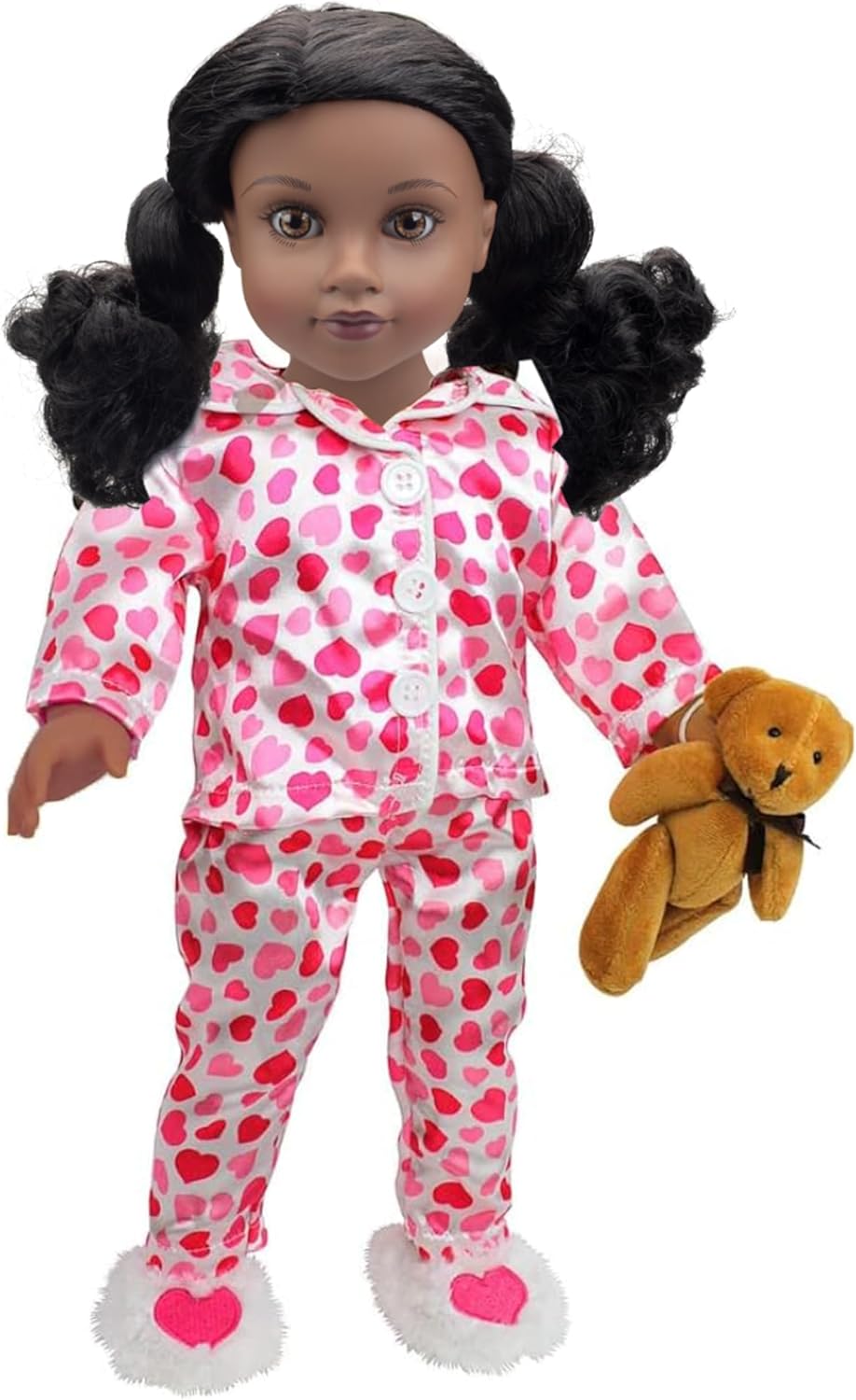 American Girl Doll Pajamas 3pc Pink Nightgown Doll Outfit W Teddy - Main Image