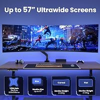 PUTORSEN Monitortartó Kar 22-57" Képernyőkhöz - Magasságállítható Asztali Monitorrögzítő 27kg-ig, VESA 200x200mm, Ultraszéles Monitorokhoz,  2