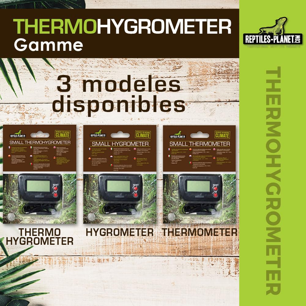 Reptiles Planet - Small Thermohygrometer - Thermomètre et Hygromètre Digital pour Terrarium