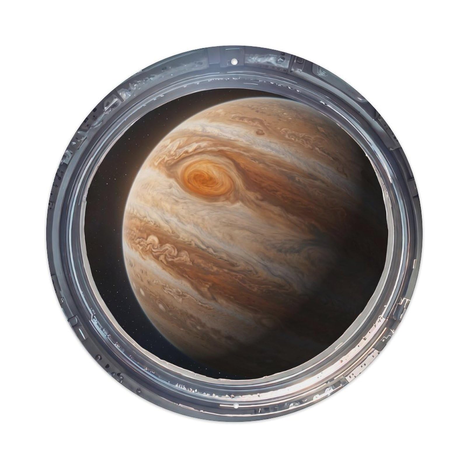 Giant Storm from Space Station Porthole Metal Tin Sign