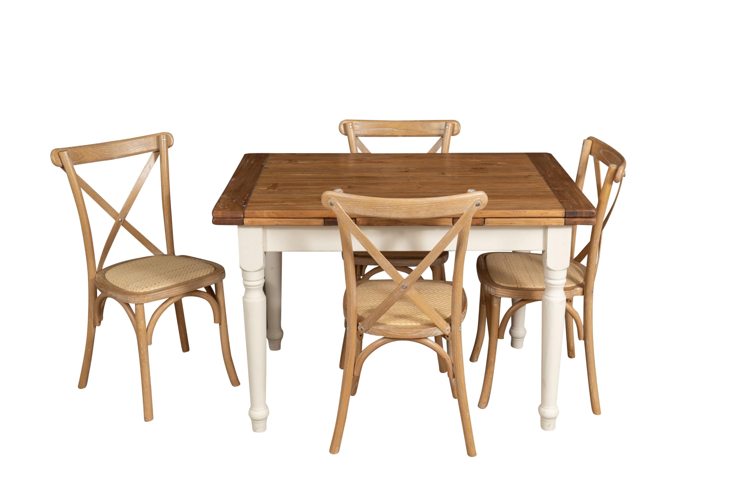 Biscottini Chaise en Bois et en Rotin Style Bistrot avec Dossier en Croix – Chaises pour Cuisine, Salle à Manger, Bar et Restaurant Thonet - Chaises en Osier Vintage - Chaise Empilable Rustique Cross