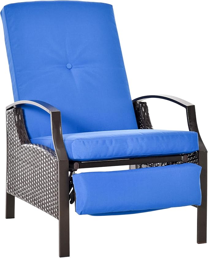 Outsunny Outdoor Recliner Chair, Reclining Patio Lounge