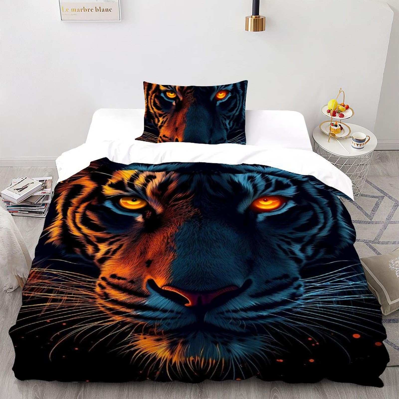 Housse de couette lion pour lit simple afin de décorer une chambre enfant safari 3D