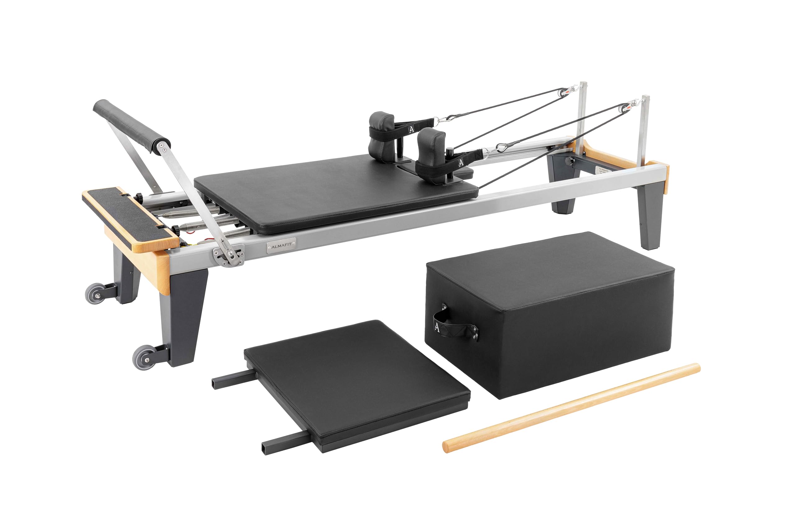 Engineered for Performance, Designed for You. Premium Aluminum Pilates Reformer with Sitting Box, jumpboard, Leg kit, footstrap & Pole. Lightweight, Durable & Built for All Fitness Levels.
