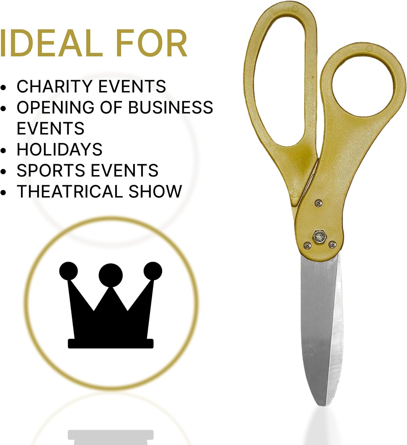 20 Inch Gold Ceremonial Ribbon Cutting Scissors – Giant Shears Prop Big Scissors for Tape Cutting Ceremony Gold Large Shears Ribbon Trimming for Special Events Inaugurations and Ceremonies