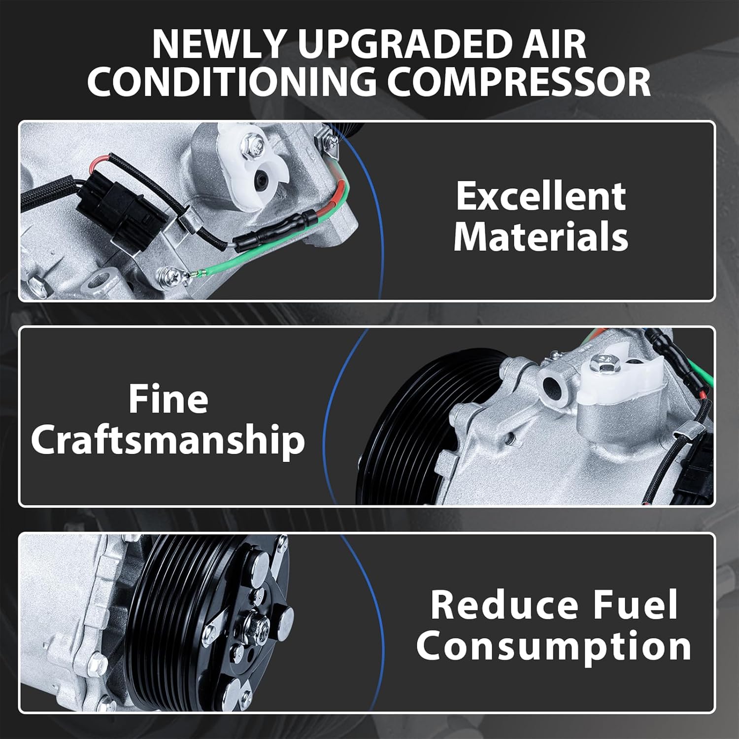 A/C Compressor w/Clutch for Honda CRV 2007-2015 Acura ILX RDX 2.4L Air Conditioning Compressor with Clutch for CO 4920AC 38810RWCA03
