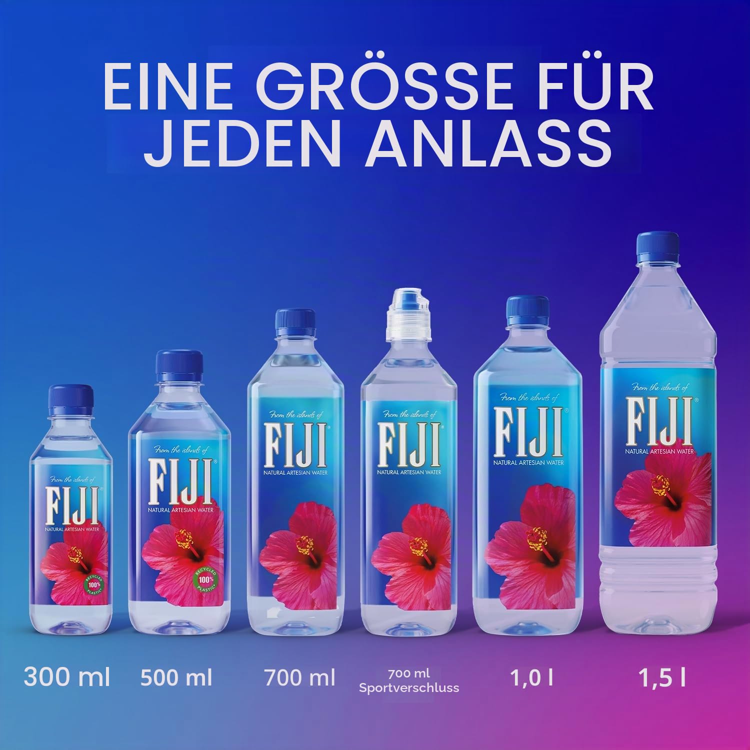 FIJI Natural Artesian Water, 16,9 Ounce Stiefel, 24 Stück | 100 % natürliche Elektrolyte, 100 % recycelter Kunststoff, Agua