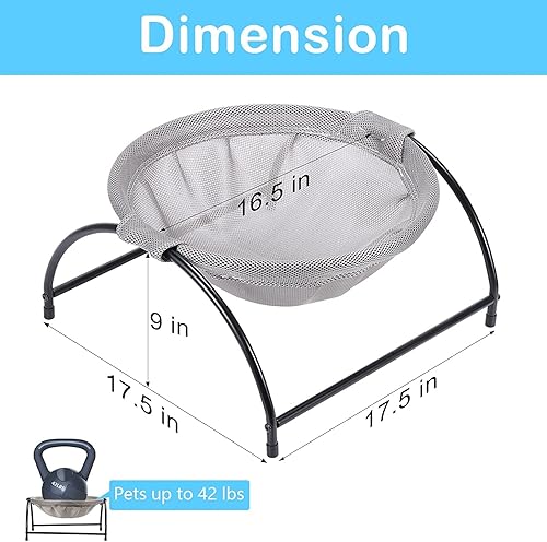 Miniatura 3 de NANANARDOSO Cama para gatos, hamaca para gatos Cama de dormir desmontable elevada para perro, cuna hamaca transpirable, fácil de montar,