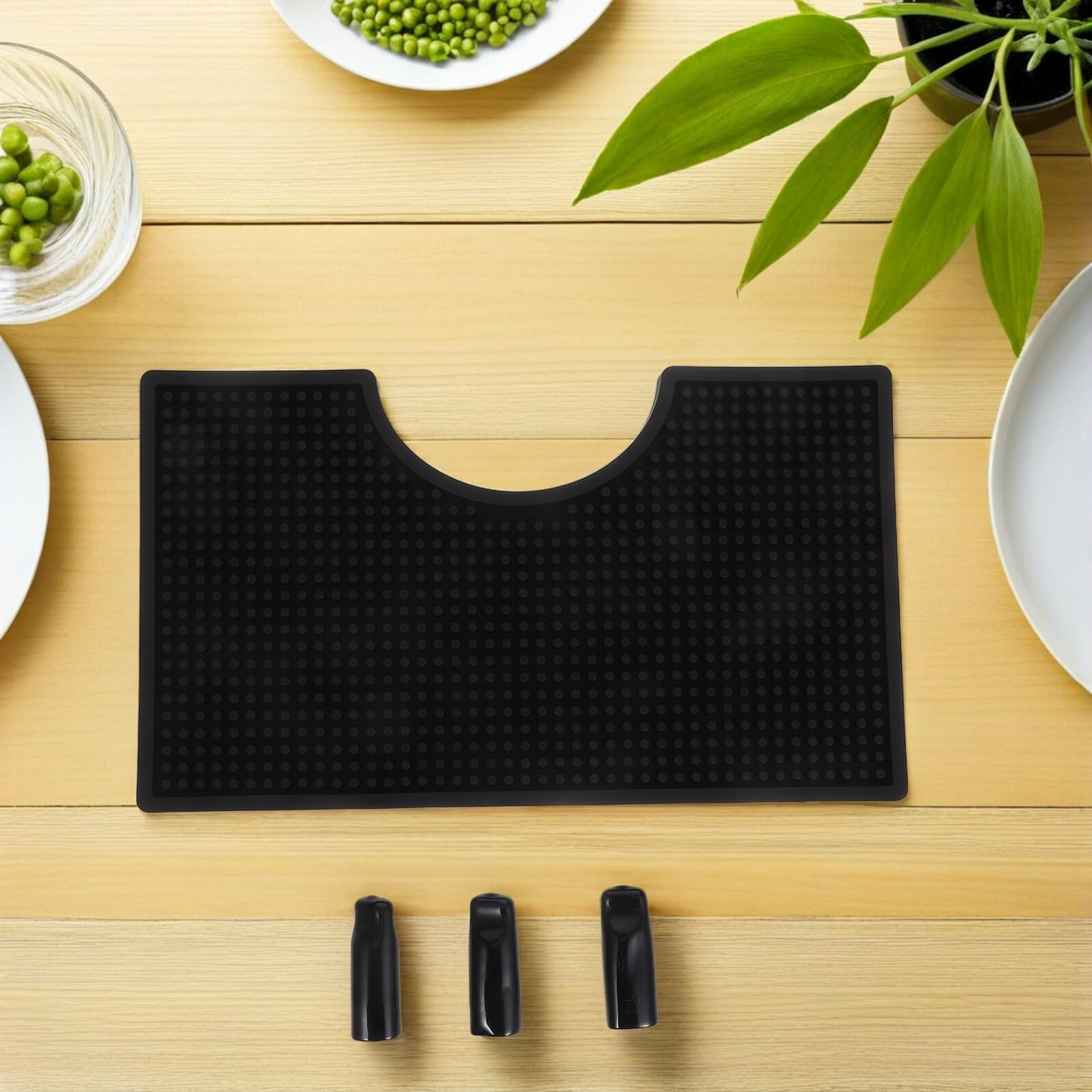 ABOOFAN 2 Piezas Alfombrilla Antideslizante para Barra de Bar Bandeja de Goteo Resistente al Calor con Diseño Irregular para Máquina de Café y Torre de Cerveza para Mostradores y