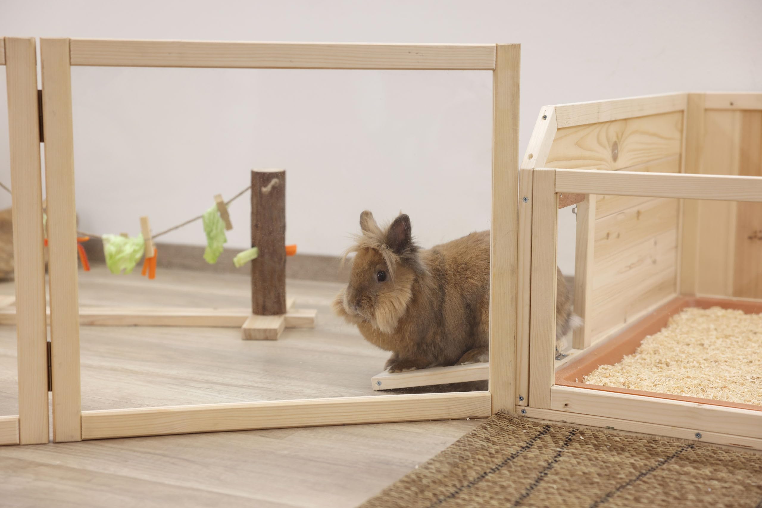 Kerbl Pet Indoor Raumteiler-Kleintierauslauf, Gehege, Indoor-Gehege, 4 Elemente á 58x48cm, Kaninchen, Meerschweinchen, einfach zu versetzen
