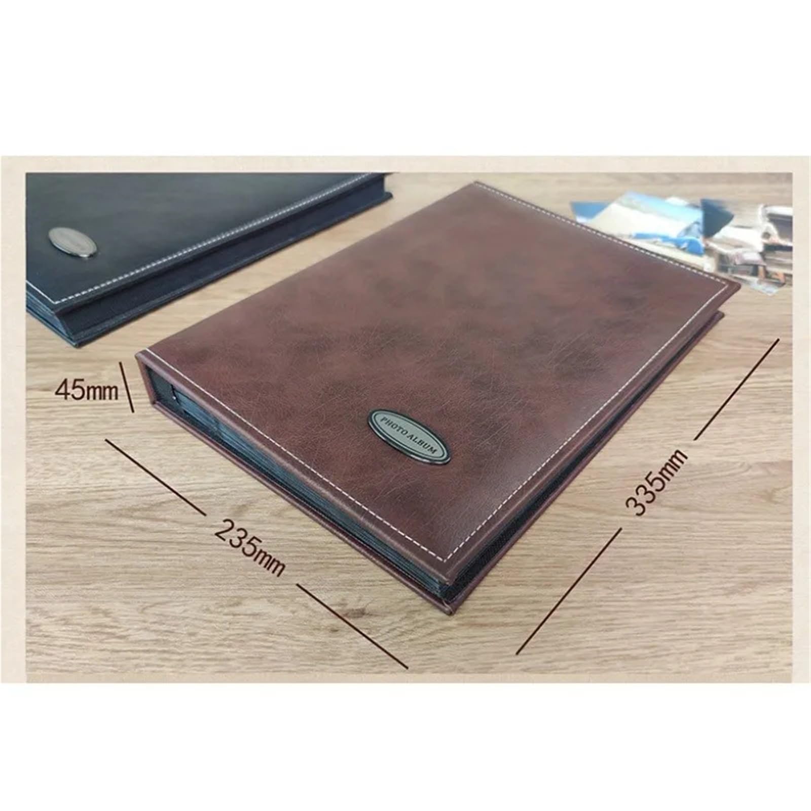 Portatarjetas de PU Álbum interhoja 240 bolsillos | Multicolor for aniversario familiar: álbum de fotos de PU de 6 pulgadas con 240 bolsillos(Brown)