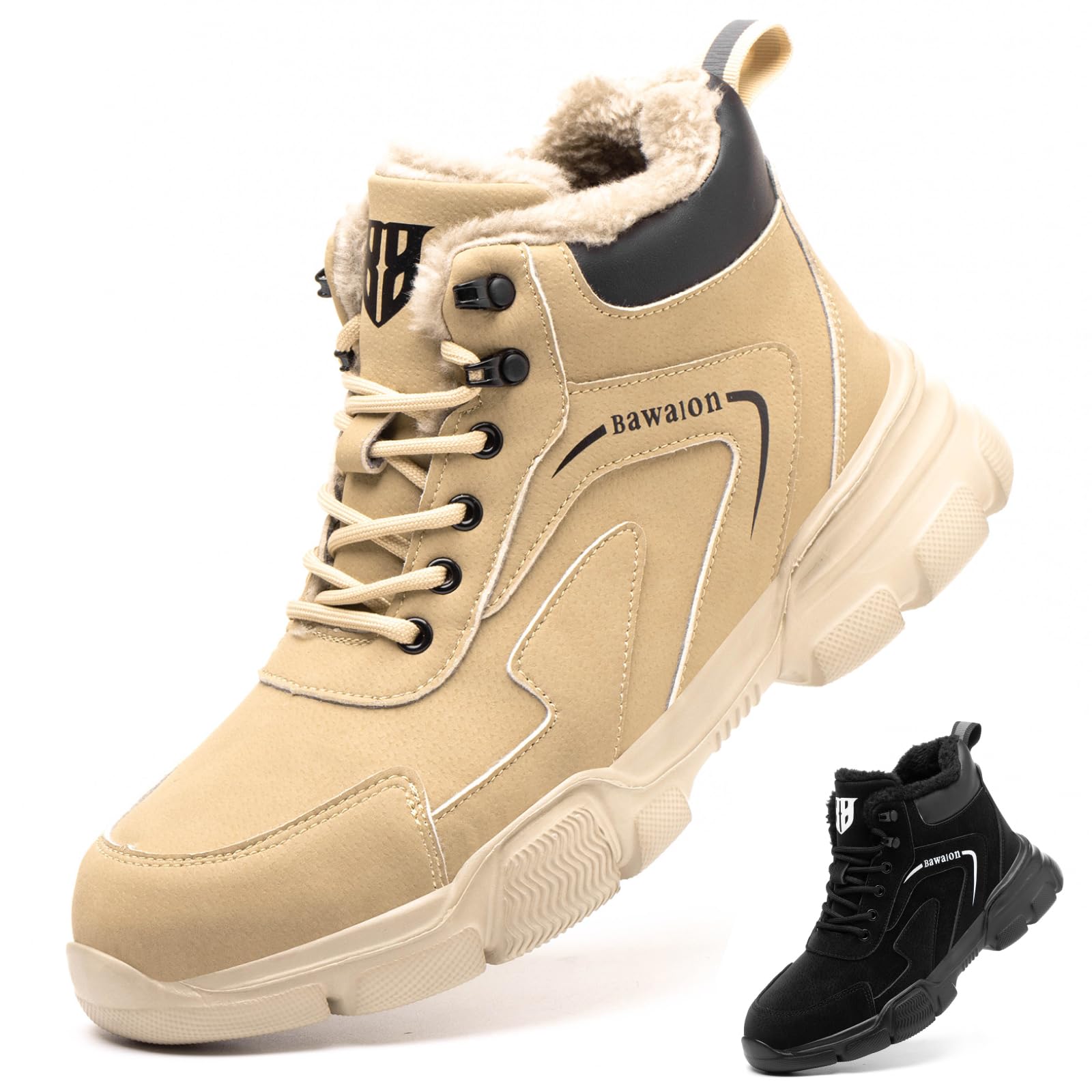 Impermeabile Scarpe Antinfortunistiche Alte Uomo Donna Leggere Scarponi Antinfortunistiche Stivaletti da Lavoro con Punta in Acciaio in Pelle