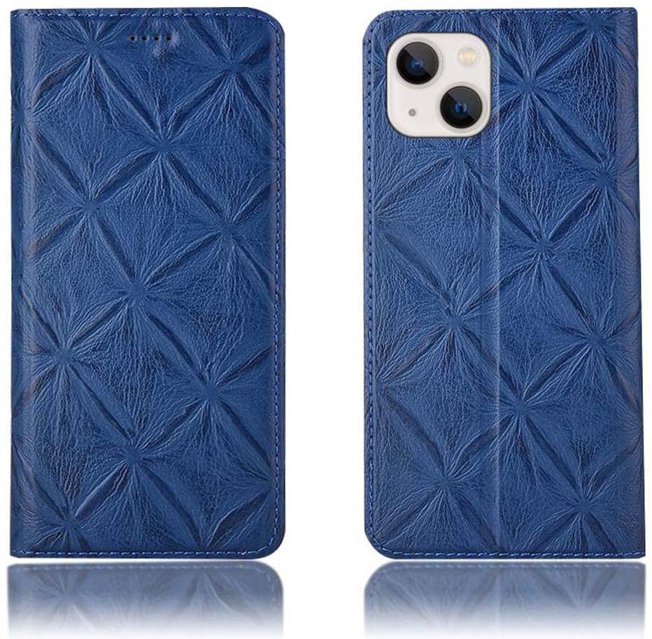 Funda para iPhone 13 Mini GUMMMY con tapa de cuero azul de 5.4 pulgadas y ranuras
