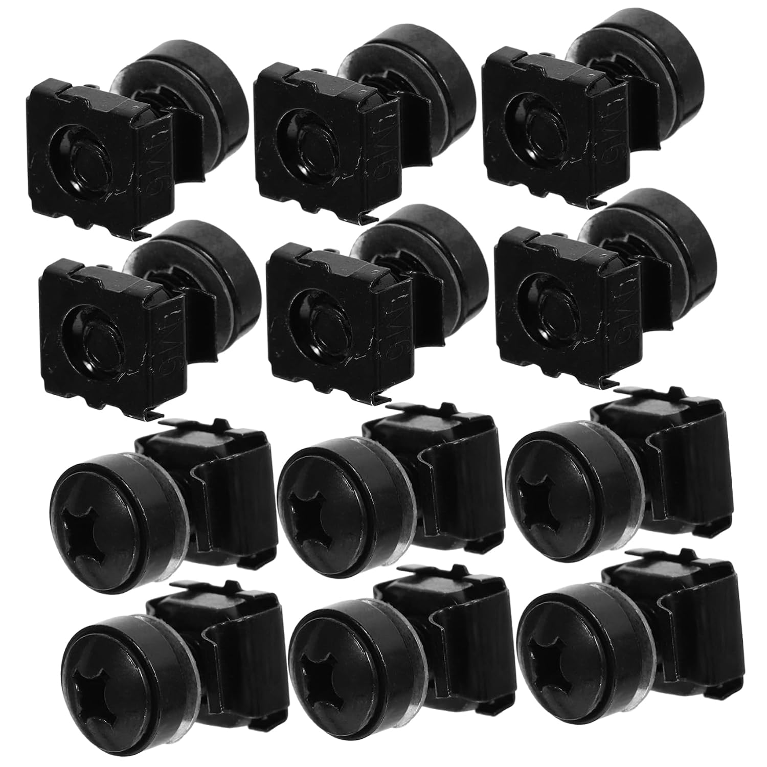 50Pcs Cage Nuts Screws for Computer Rack Mounting Durable Easy Install for Server Cabinets Racks Reliable Hardware Assortment for Equipment Shells