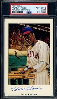 Wilmer Harris PSA DNA Signed 1991 Ron Lewis Negro League Postcard Autograph - MLB Cut Signatures