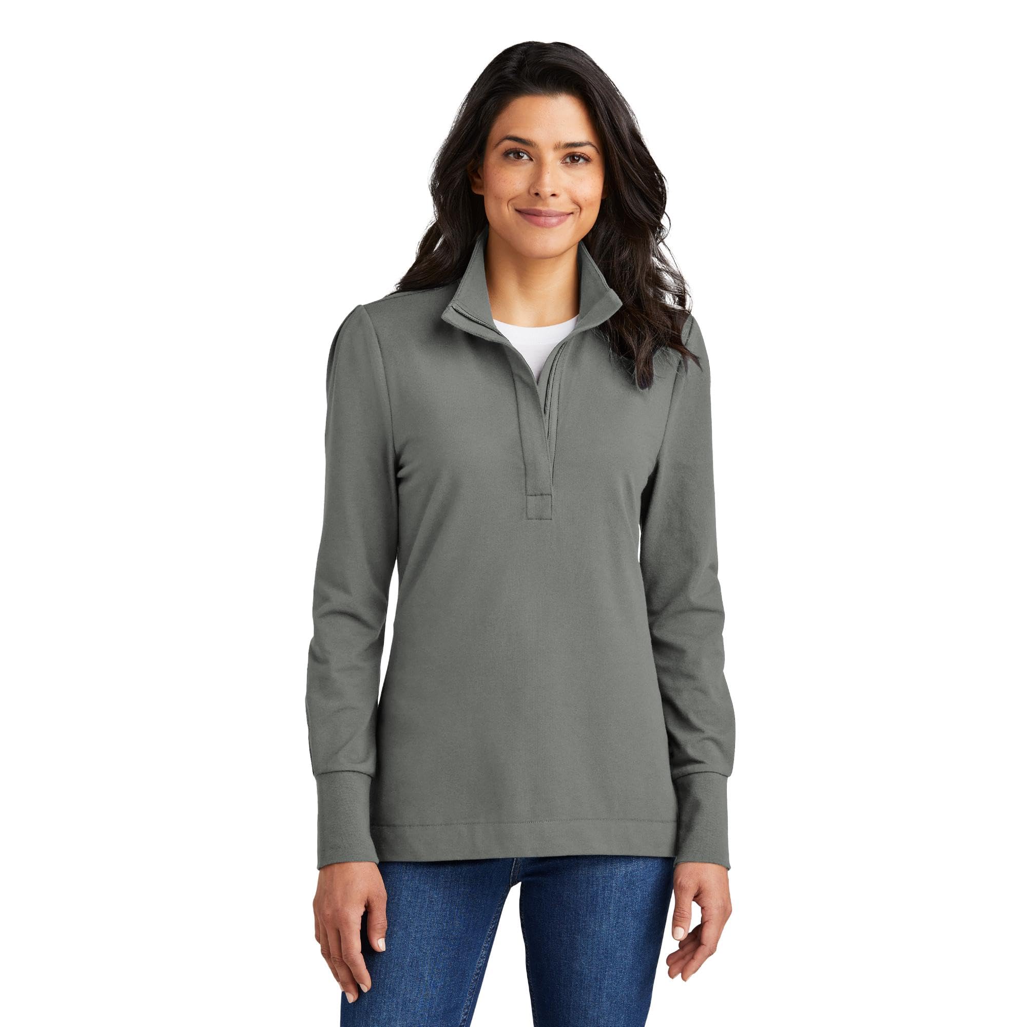 Port Authority Ladies Fairway Stretch 1/4-Zip Shadow Grey