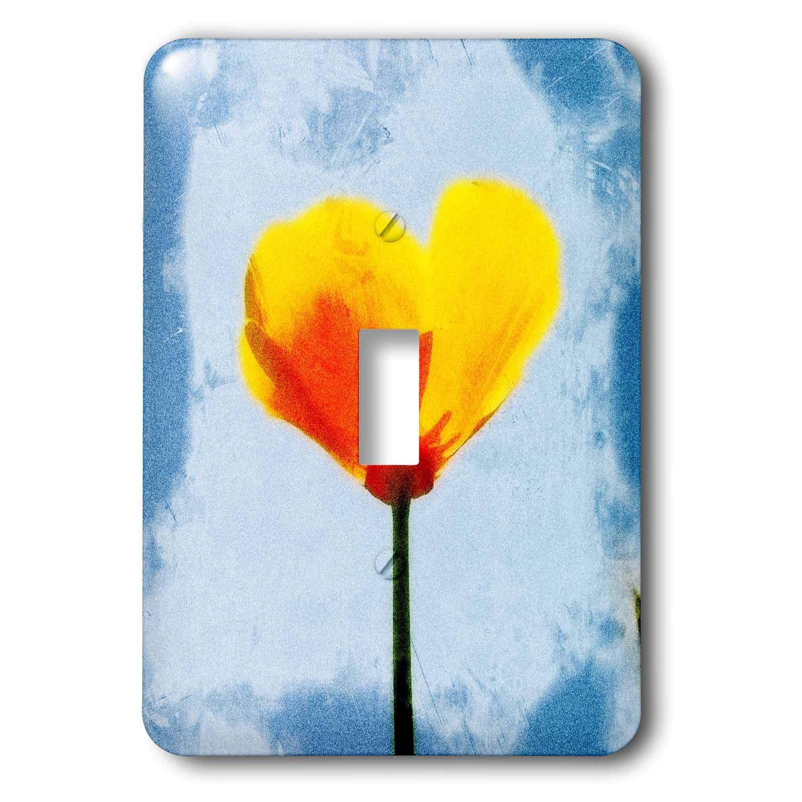 Interrupteur à baïonnette Orange Poppy 3dRose au design artistique abstrait unique