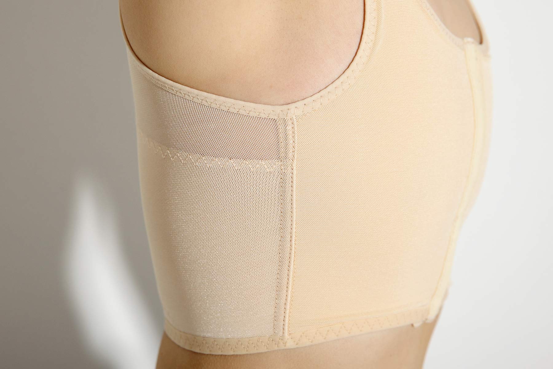 BaronHong Middle Zip Up Elastic Chest Binder Corsetto Short Canotta per Tomboy Trans Lesbian