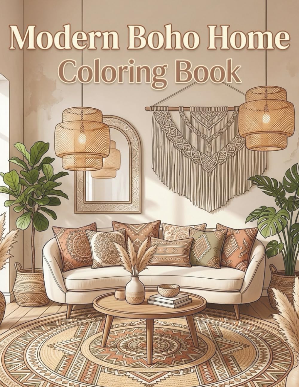 Modern Boho Home Coloring Book: Relaxing Interior Design Coloring Book for Adults and Teens Featuring Stylish Bohemian Rooms, Cozy Spaces, and Creative Home Decor