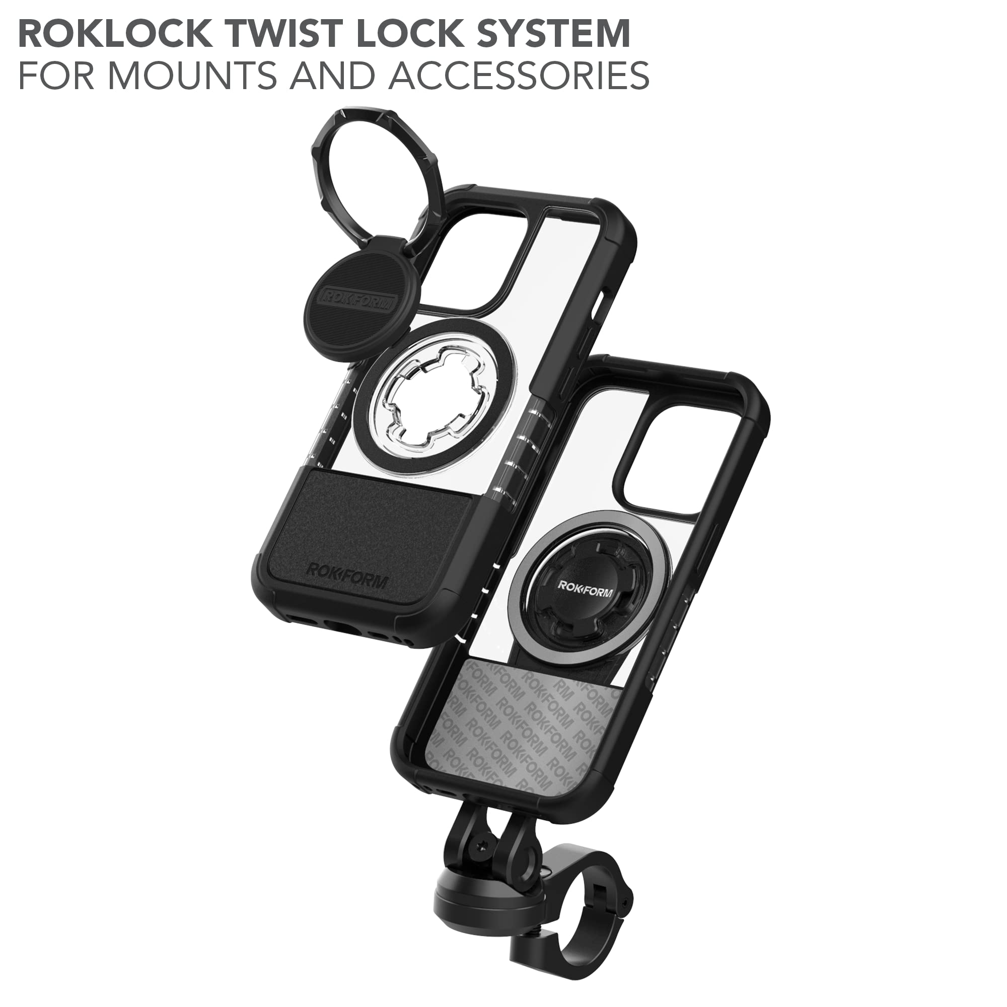 Rokform Schutzhülle für iPhone 14 Pro, Kristall-Serie, doppelt magnetische, transparente Apple-Schutzhülle, iPhone-Cover mit RokLock-Drehverschluss, schlanke, fallgetestete Schutzfülle (Transparent)