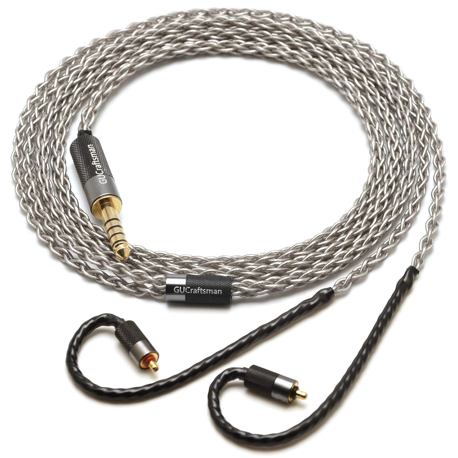 6N Single Crystal Silver Upgrade Earphone Cable 2.5mm/3.5mm/4.4mm Earphone Upgrade Cable for IPX UE5Pro UE6Pro UE11Pro UE18+Pro RM Live (4.4mm Plug)