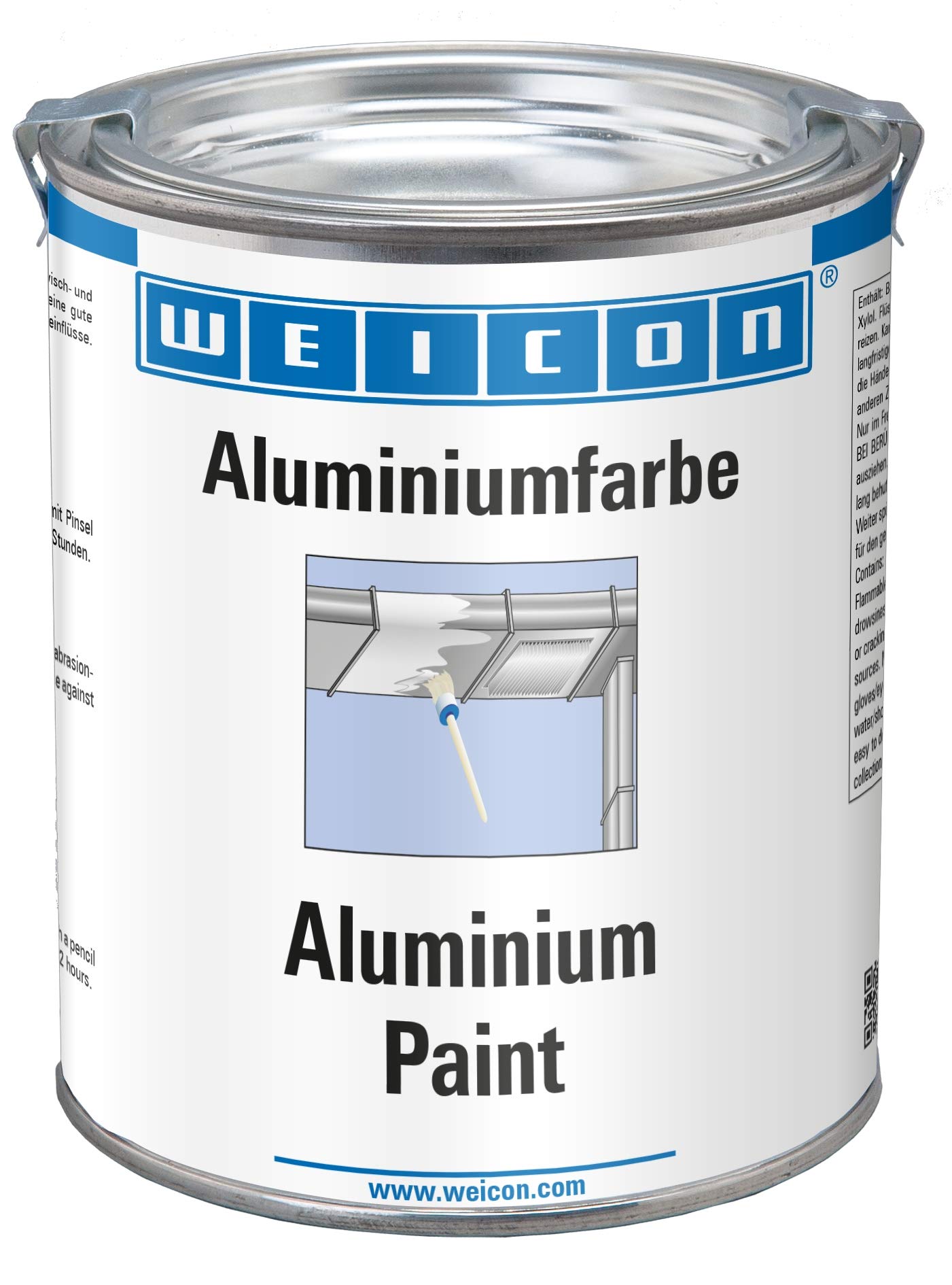 WEICON Aluminiumfarbe 750 ml Rostschutz Korrosionsschutz für Metalloberflächen