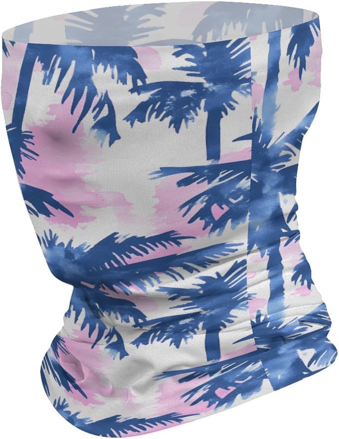 Hawaiian Watercolor Print Tree Neck Gaiter Windproof Face Mask Bandanas for Men Women Cold Weather Scarf