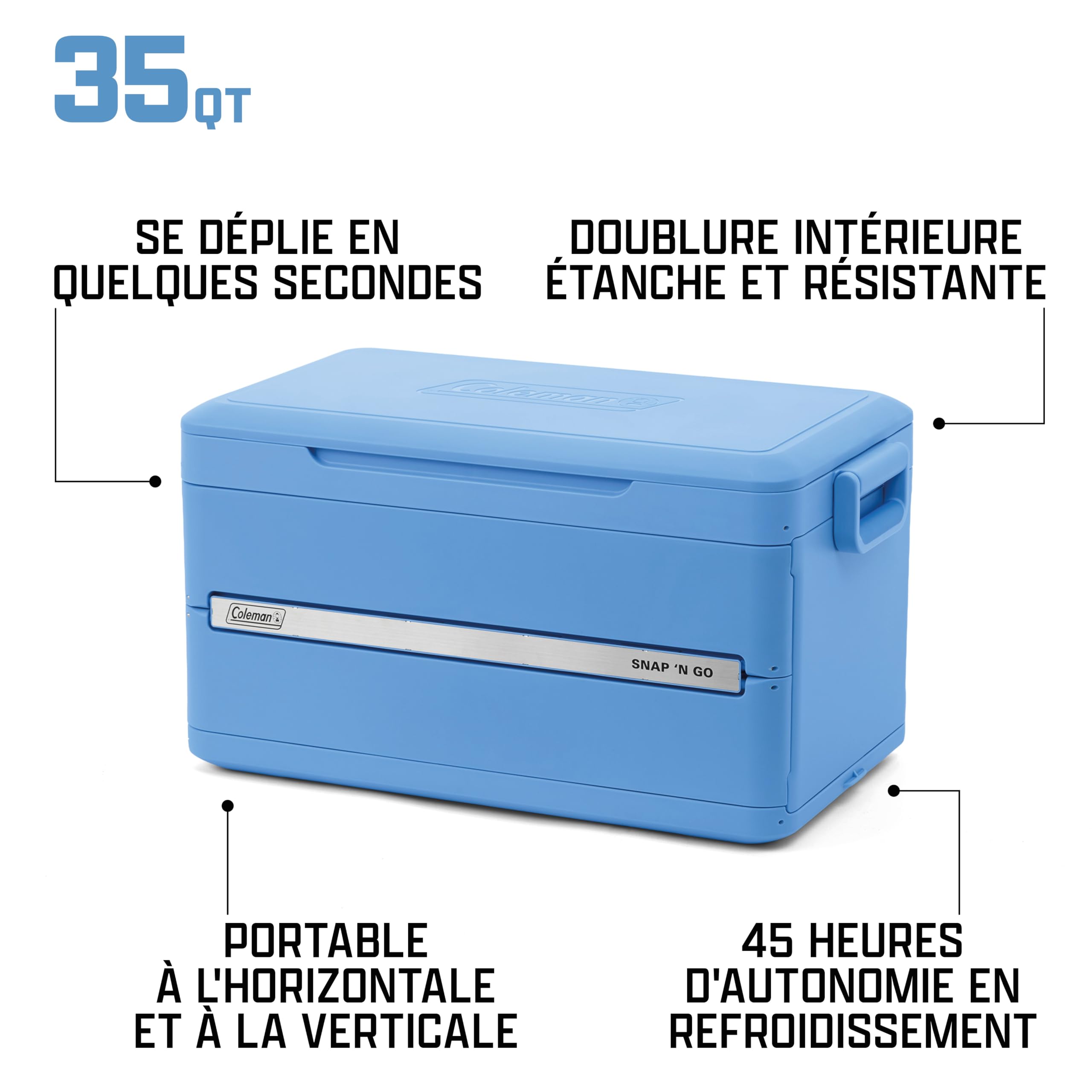 Coleman Snap 'N Go Glacière Rigide Pliable 52 | 42 | 33 litres