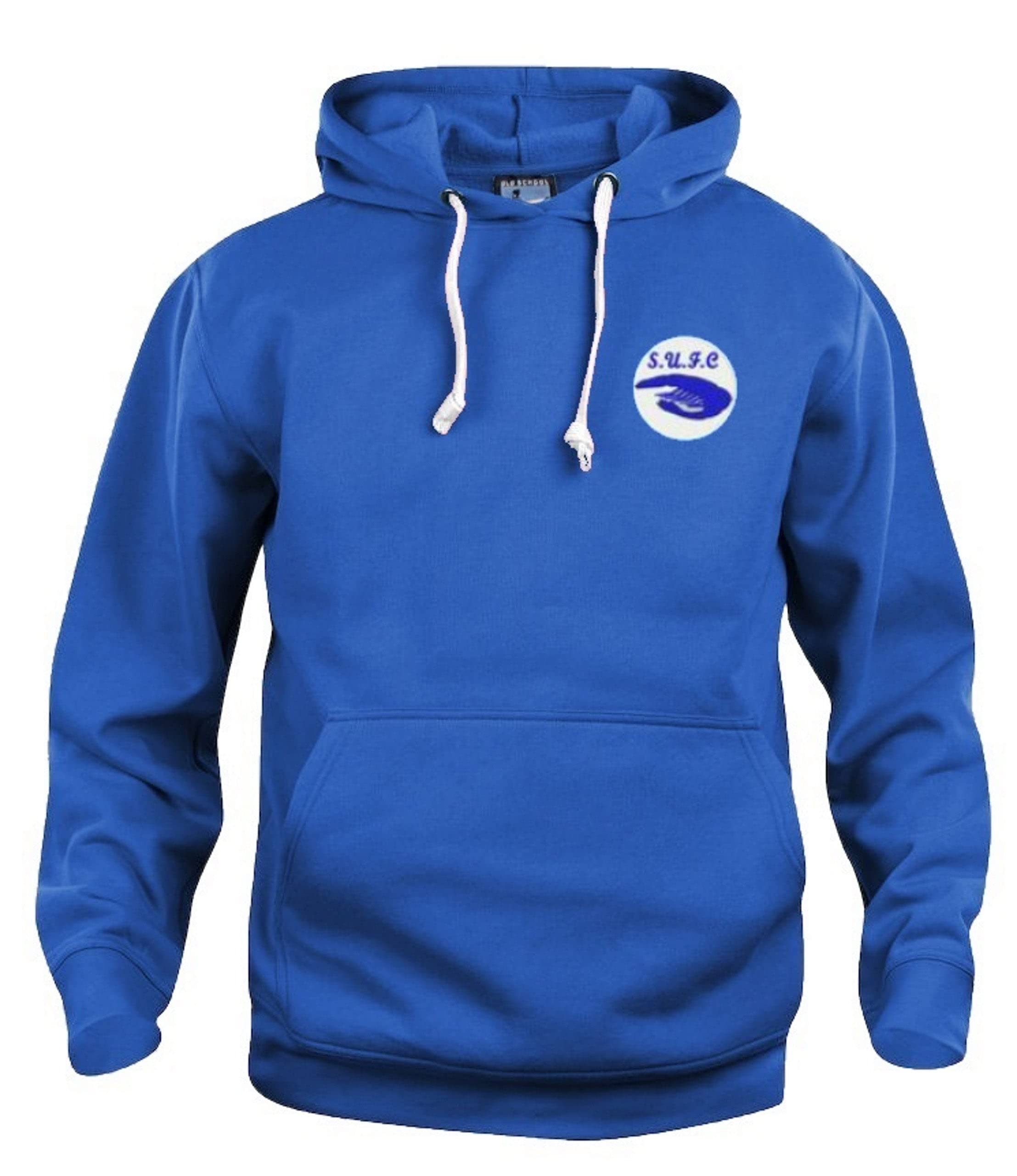 Old School Football Unisex Royal Blue Southend Retro Football Hoodie Embroidered Logo