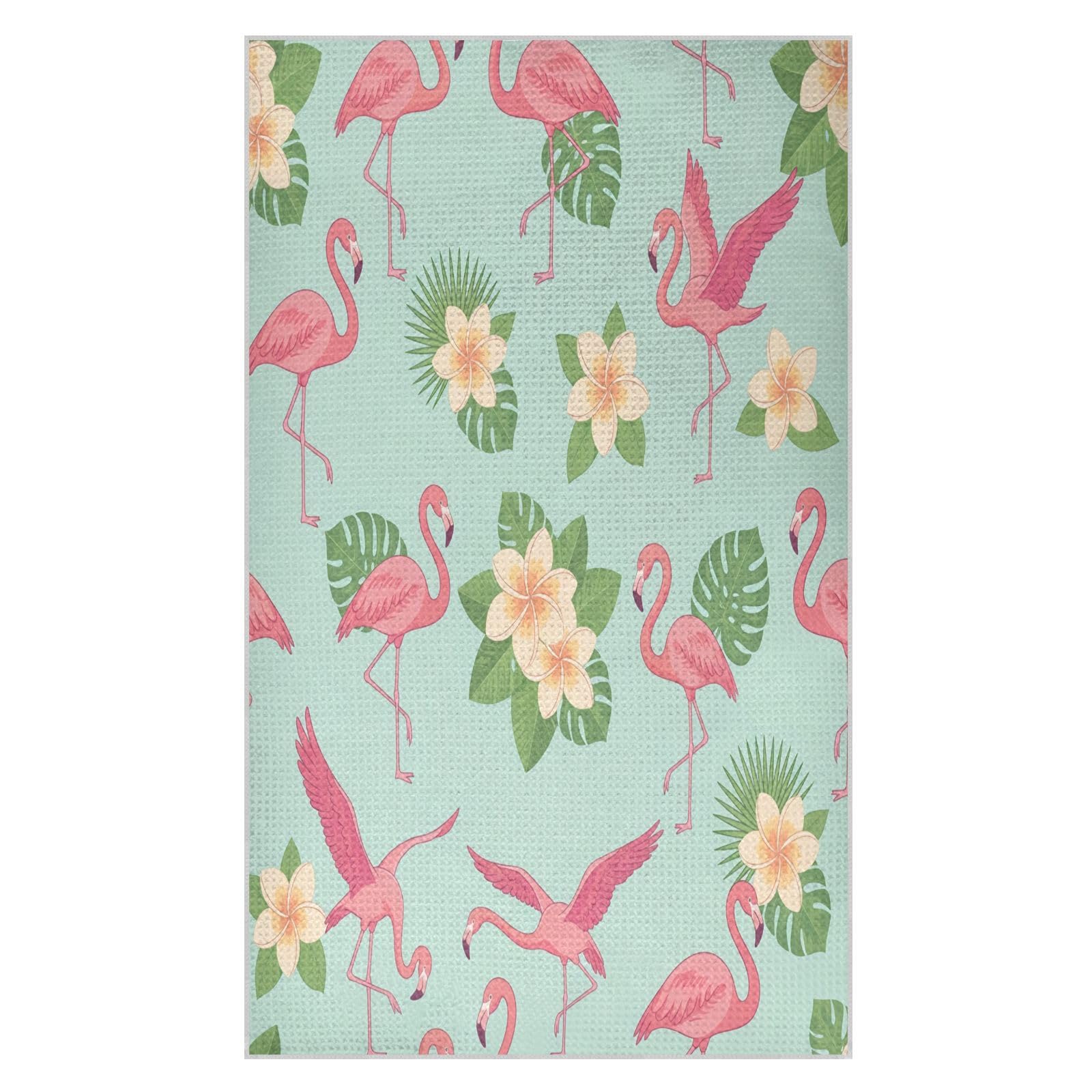 BURSTDDY Flamingo (2) Kitchen Towels,Absorbent Dish Towels 2 Pack