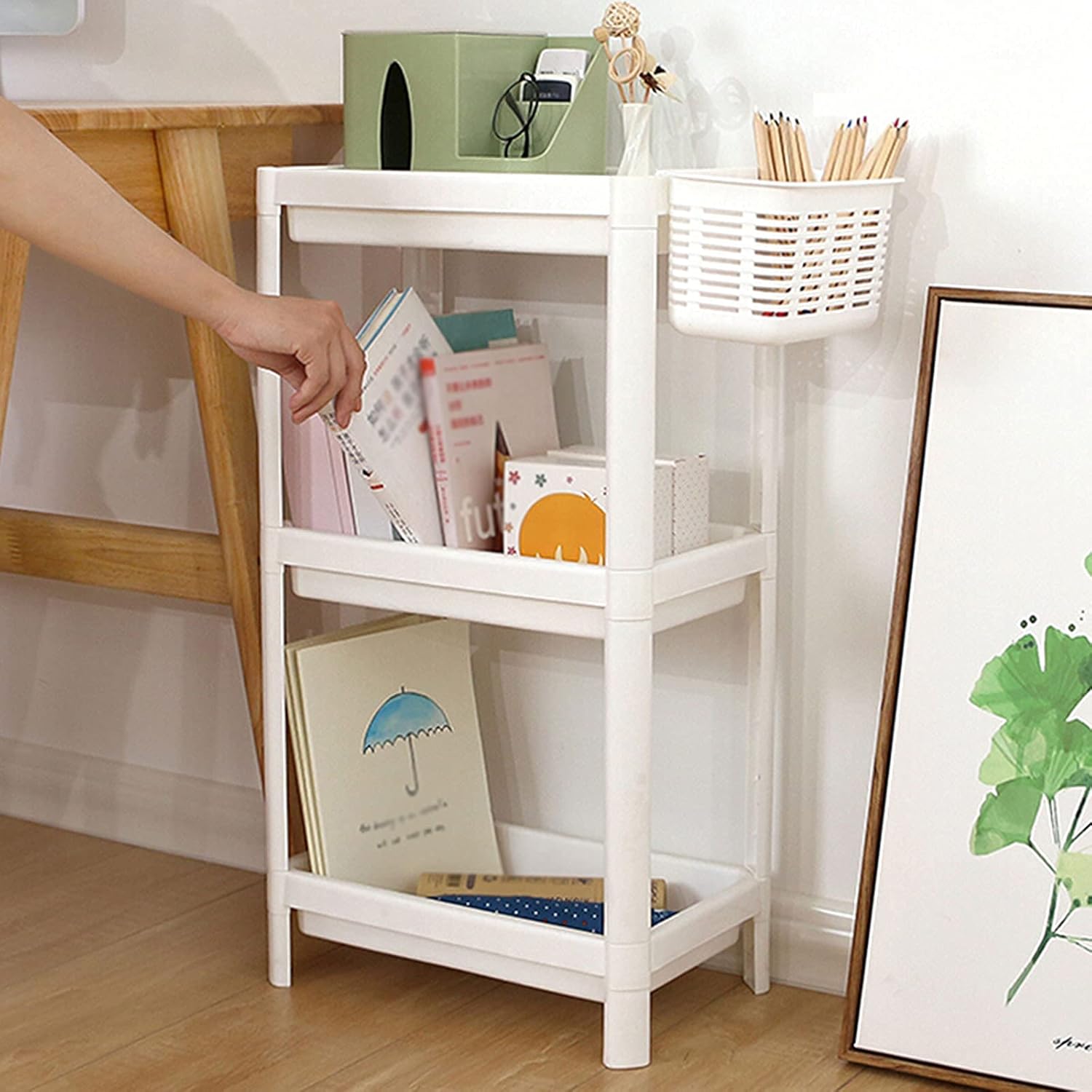 Bathroom Shelf, Floor Shelf, Home Storage Shelf, Multi-layer Living Room, Mobile Trolley, Multifunctional Shelf
