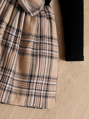 فستان ايه لاين بطول الركبة من مزيج البوليستر للأطفال البنات من تاجاس (لون أسود_مقاس 3-137 سنوات_موديل KD-204)