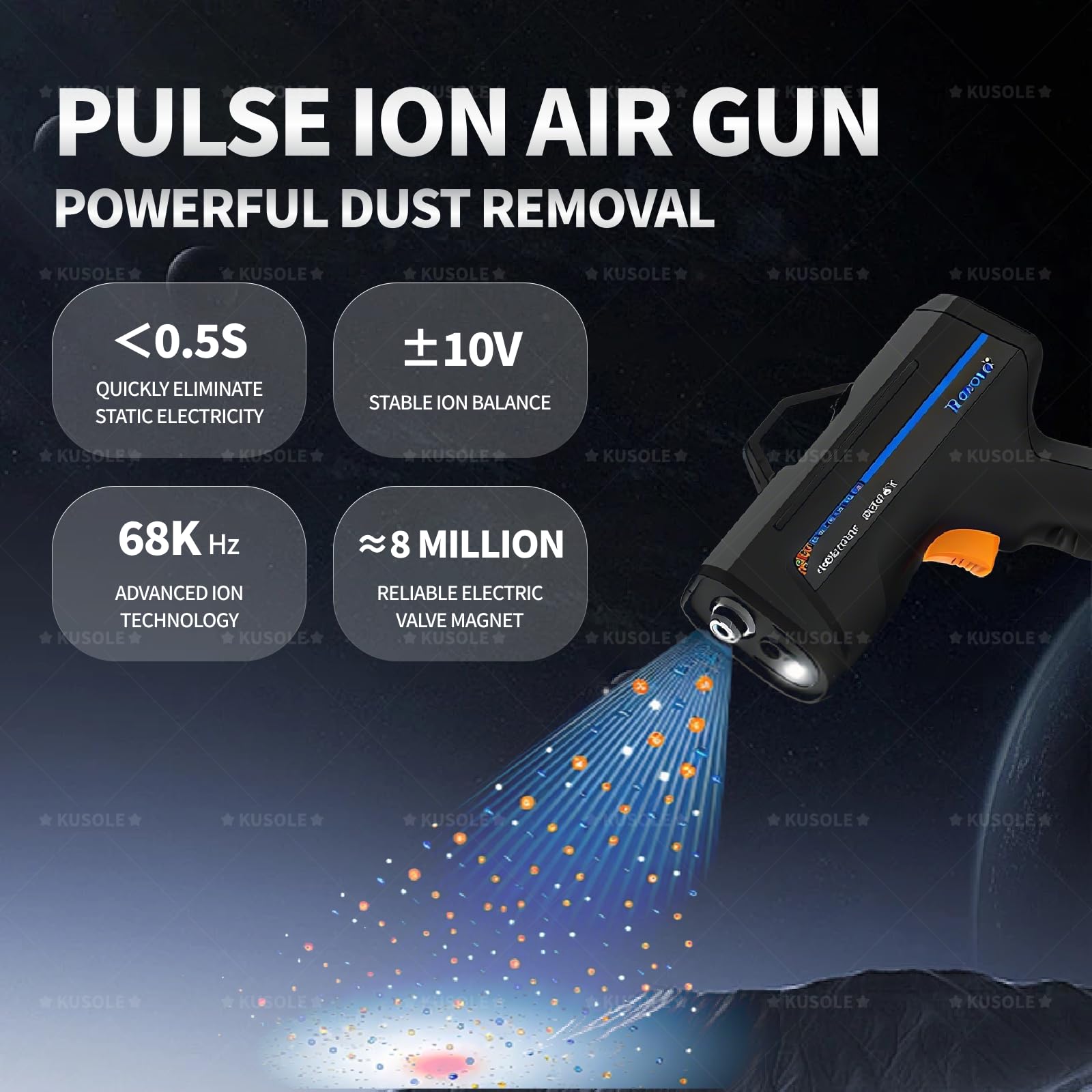 Pistola Antiestática De Aire Ionizante, Eliminador De Estática, Pistola Antiestática para Pintura De Automóviles, con Luz De Detección De Polvo Y Luz Infrarroja Tg2031