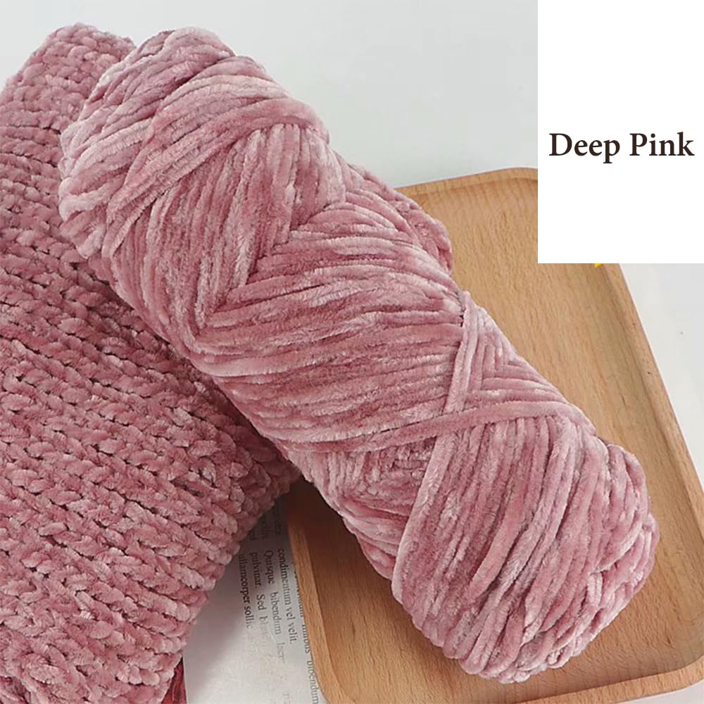 5pcs Yarn Velvet Knitting Yarn Super Soft Crochet Ball Craft Multi Colors(Blue, Pink, Green,Yellow,Rose Red) - Image 3