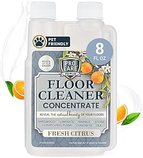 ProCare Citrus Floor Cleaner Concentrate (Made in USA) | Vinyl, Wood, Tile, Stone & Laminate Floor Cleaner For Mopping, Household Supplies, Cleaning Solution Concentrate For Kitchen & Bathroom - 8oz