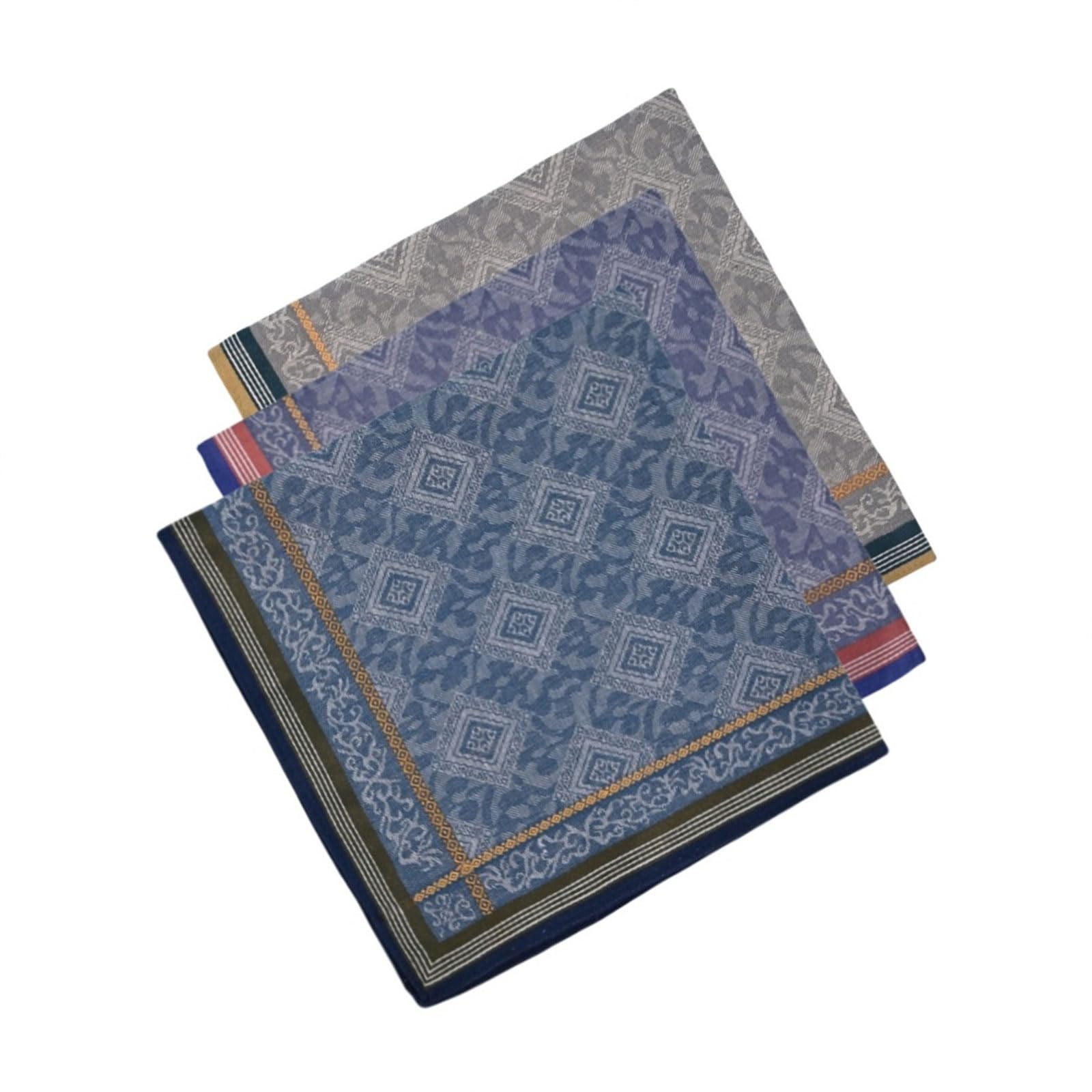 ordinarYone Jacquards Handkerchief For Men Soft Absorbent Cotton Pocket Square For Formal Occasion And Daily Use