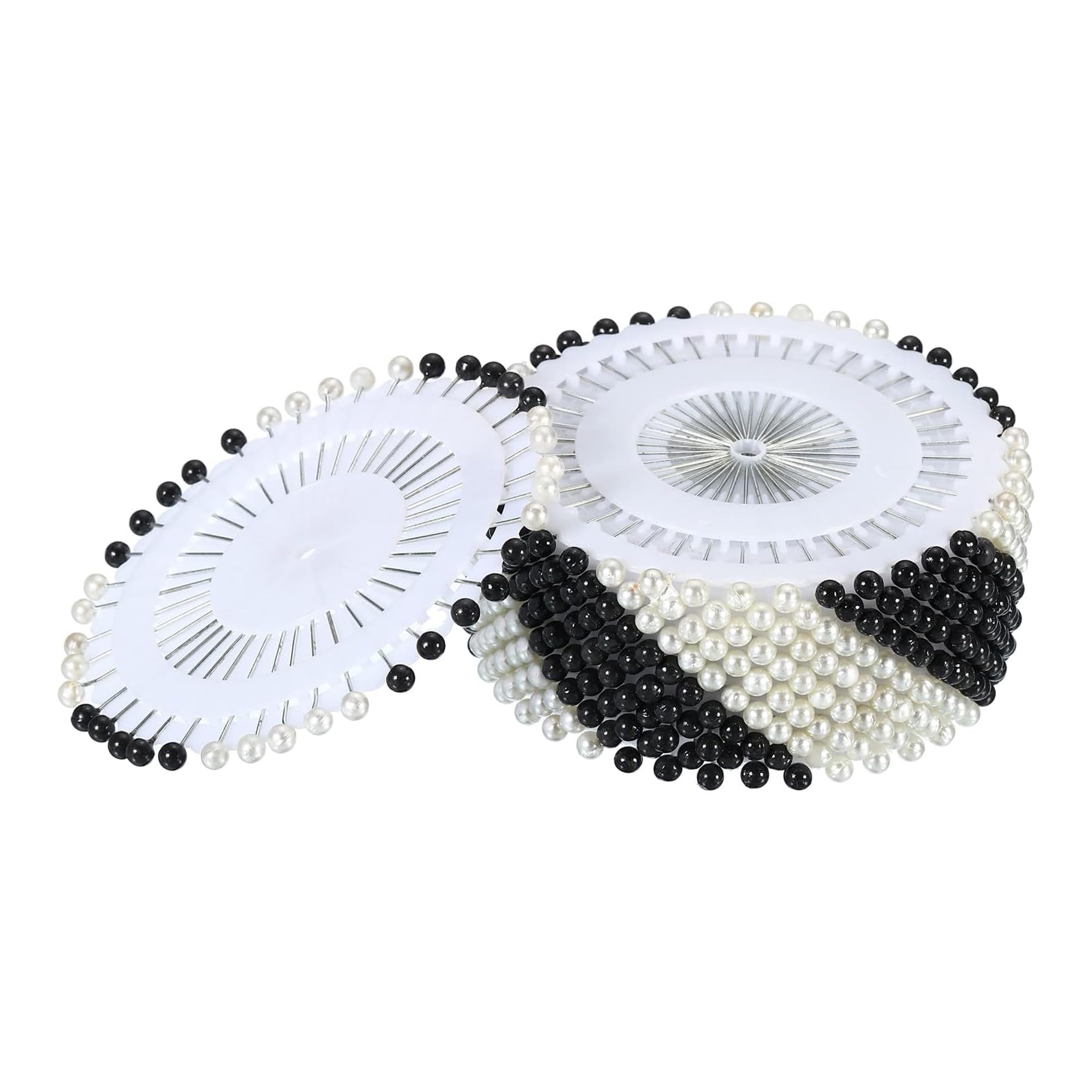 WedDecor 400 Black and White Round Pearl Quilting Pins