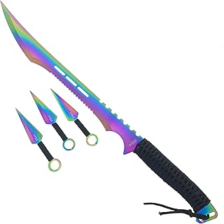 27" Tactical Machete with 3 Fixed Blade Set. Stainless Steel Blade. for Outdoor Camping Cutting Ropes - Branches, Collection, Gift - Tactical Master