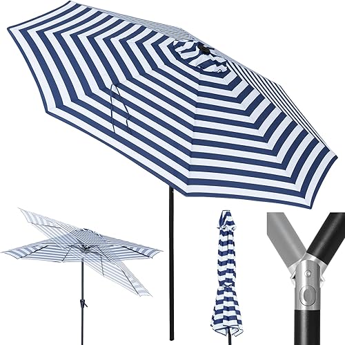 Miniatura 12 de Tempera Patio Market Outdoor Table Umbrella with Push Button Tilt and Crank, Large Sun Umbrella with Sturdy Pole & Fade Resistant Canopy, Easy to