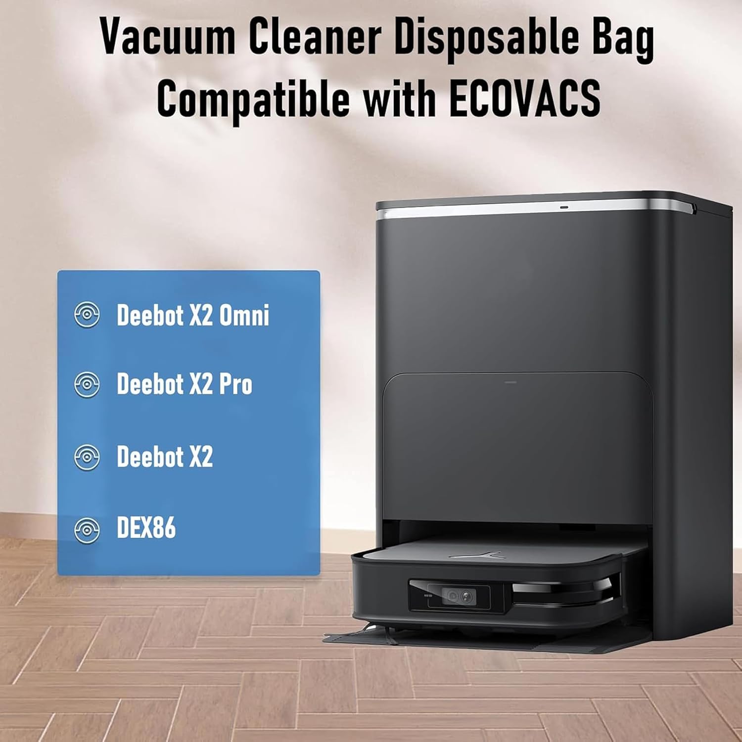18pcs Accessories Kit for Ecovacs Deebot X2 / X2 Omni / X2 Pro / DEX86 Vacuum Cleaner Replacement Parts, 2 Main Brush, 4 Hepa Filters, 6 Side Brush, 4 Mop Cloths, 2 Cleaning Brush