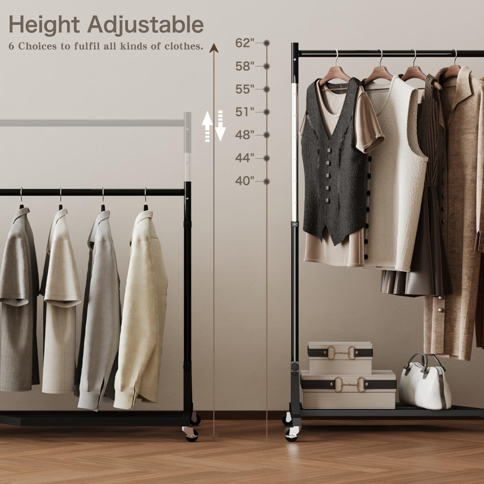 Barra Para Colgar Ropa PAMO FINN – Tubos De Metal Negro, Montaje En Pared O Techo, Estilo Industrial