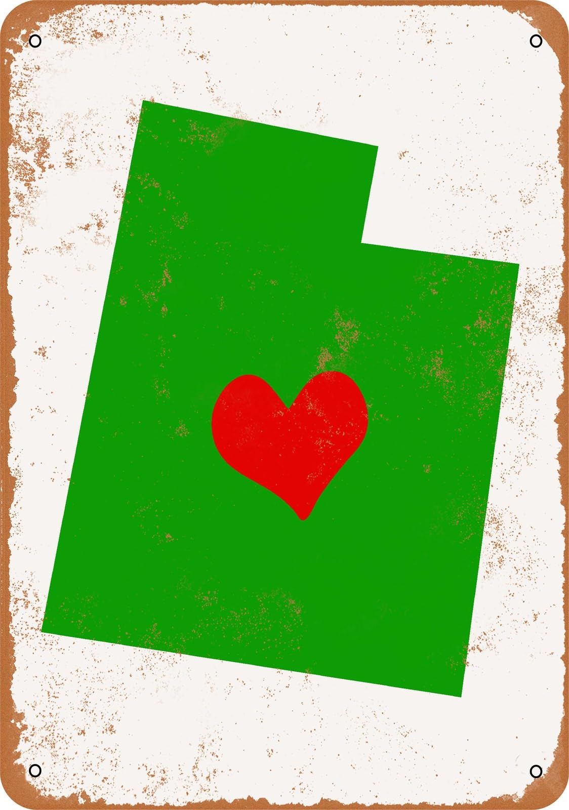 Metal Sign - Love Heart Utah - Vintage Look home decor