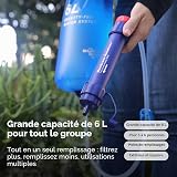 Membrane Solutions Gravity Water Filter Pro, 0.1-Micron Personal Water Filter Straw with 6L Gravity Water Bag, Drinking Water Purifier for Group Emergency Preparedness, Hiking, Camping - 2