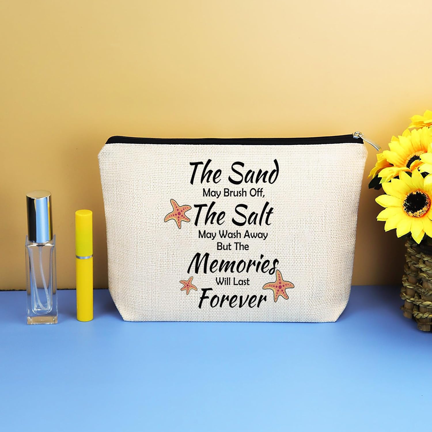 Summer Beach Makeup Bag Beach Lover Gifts for Women Inspirational Gifts for Her Cosmetic Bag Summer Themed Zipper Travel Pouch Birthday Graduation Gift for Friends Sister Besties Teacher Coworker - Image 7