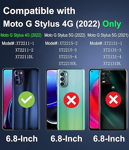 Miniatura 2 de Dahkoiz Funda para teléfono Motorola Moto G Stylus 4G (2022), con protector de pantalla de vidrio templado, cubierta de puerto a prueba de polvo,