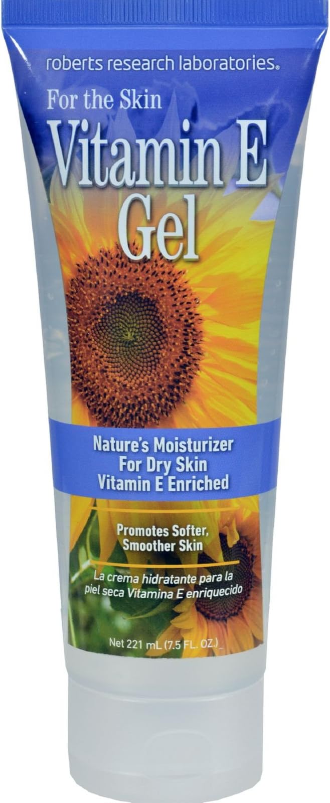 Robert Research Labs Vitamin E Gel - 7.5 oz - Natural moisturizer - Good for Damaged and Irritated Skin