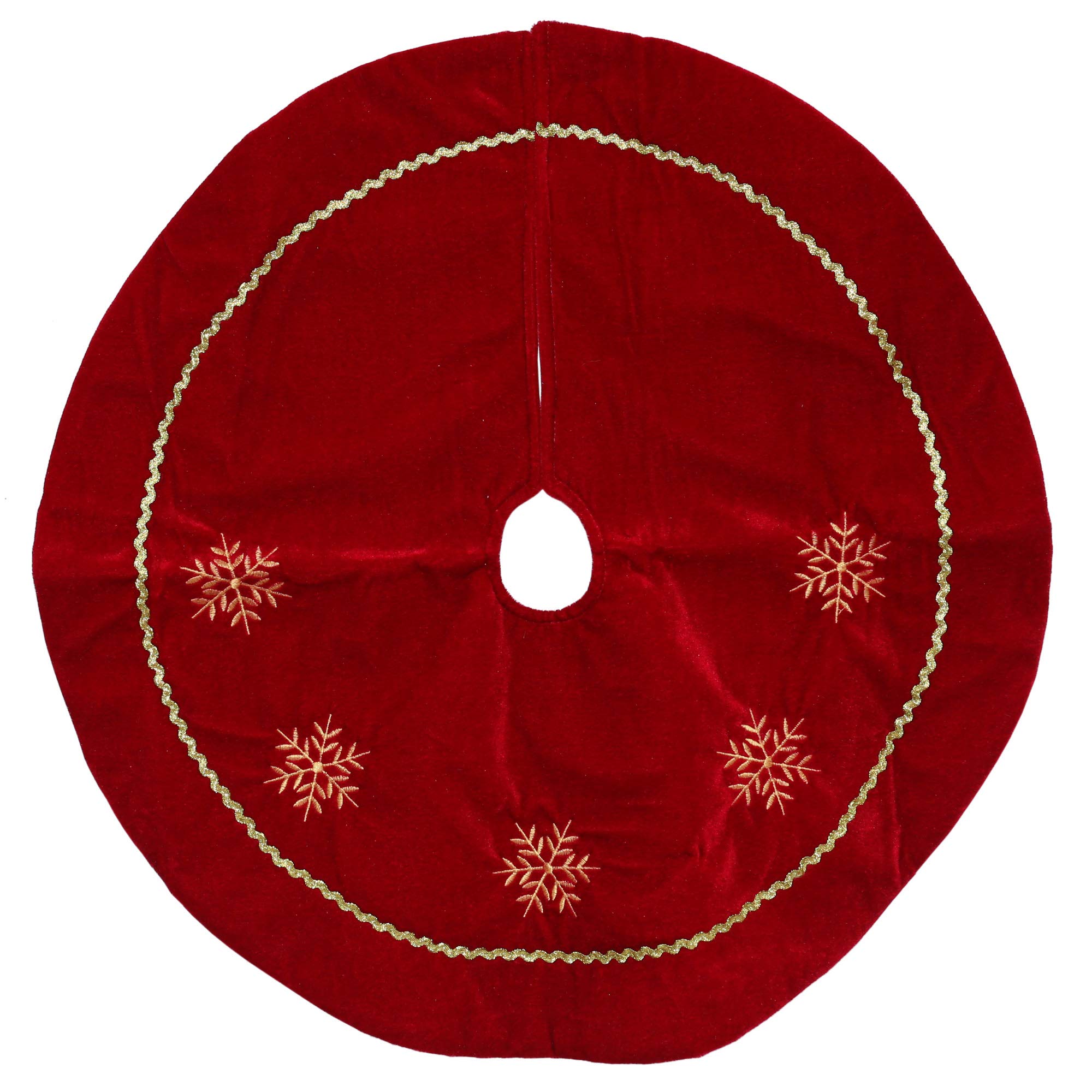 Northlight Snowflakes Christmas Tree Skirt, 24", Crimson Red and White