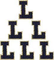 Vista 185 de 6 piezas de parches de letras de chenilla autoadhesivas, parches de letras preppy de 2 pulgadas para bolsos, ropa y sombreros, grandes pegatinas