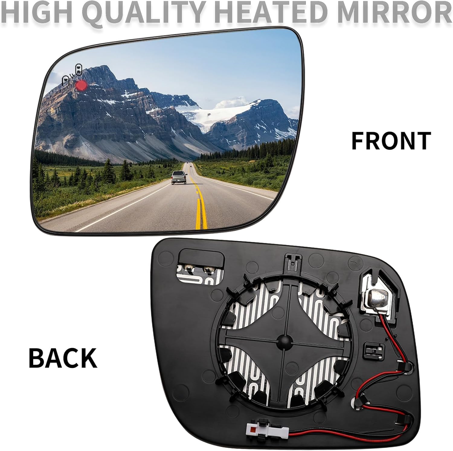 Driver Side Mirror Replacement for Ford Explorer 2011 2012 2013 2014 2015 2016 2017 - Left Side Mirror Glass, Rear View Mirrors Glass with Power Heated & Blind Spot(BB5Z17K707P)