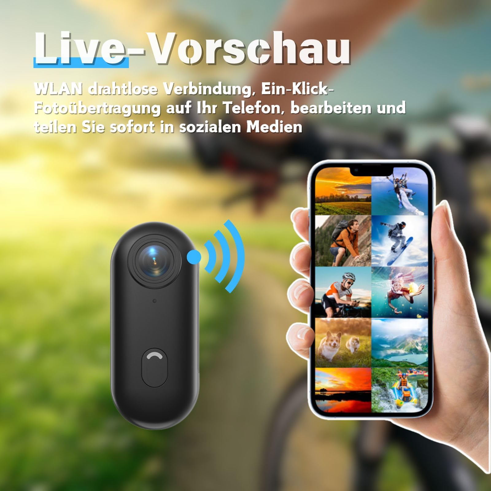 Cámaras corporales 4K con Seguimiento de Audio y Video, cámara Corporal 4K Impermeable, magnética y con Clip de 360°, batería de 120 Minutos para Ciclismo, Caminar con Animales (4K-P-64G)